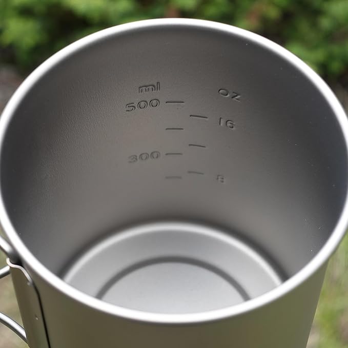 Kuvik Titanium Pot with Lid 750ml (25.4 oz) - Ultralight and Compact Pot for Backpacking, Camping, and Survival