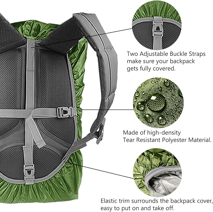 Frelaxy Waterproof Backpack Rain Cover, 10000mm Waterproof Level, Upgraded Ultra-Strong Multilayer Structure, Antislip Cross Buckle Strap, Ultralight Compact Portable, for Hiking, Camping, Traveling