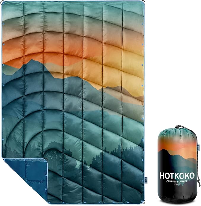 Camping Blanket,Lightweight Puffy Printed Camping Blanket Packable Outdoor Blanket for Camping,Traveling, Stadium, Hiking, Picnics