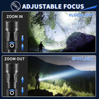 3Pack Rechargeable Flashlights High Lumens, Super Bright Flashlight, 5Modes LED Flashlight Rechargeable, Adjustable Tactical Flashlights High Powered, Flash Lights for Emergency Camping Home