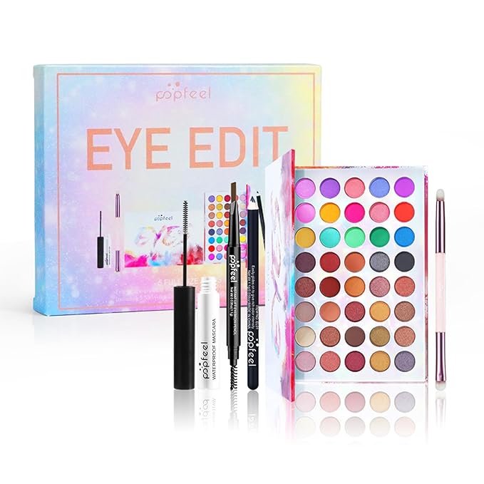FantasyDay All in One Makeup Kit for Women Full Kit Girls Makeup Gift Sets Xmas Essential Bundle Include Eyeshadow Palette Lipstick Blush Concealer Eyeliner Mascara Foundation Brush Eyebrow Pencil