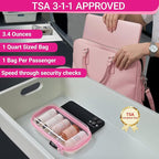 YQBRAO 3-Pack Clear Hard Shell Zipper Case Pink, 1.2mm Heavy-Duty Crush-Proof Travel Makeup Bag, Multi-Size (L+M+S) Diaper Bag Organizer Pouches, Rigid Clear Zipper Pouches for Tech, Toys & Home
