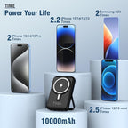 Wireless Portable Charger 10000mAh,Magnetic Power Bank with Built-in Cables LED Display,22.5W PD Fast Charging for Magsafe Battery Pack Compatible with iPhone16/15/14/13/12/Pro/Pro Max (Black)