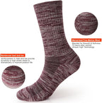 EnerWear 4 Pack Women's Merino Wool Outdoor Hiking Trail Crew Sock