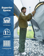 JOYTUTUS SUV Tent for Camping with Rainfly, Double Door Design Car Tent with Aluminum Poles, SUV Tailgate Tent with Waterproof PU2000mm Double Layer for 4-8 Person, Orange