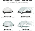 Naturehike Mongar UL 1-2 Person Backpacking Tent,15D Nylon Waterproof Ultralight One Person Two Person Tent with Footprint