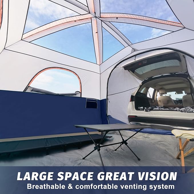 UNP SUV Tent for Camping, 6-Person SUV Tailgate Tent - Easy Set Up with Rainfly, 10'x9'x78in(H)