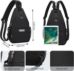MOSISO Sling Backpack Travel Hiking Daypack, Crossbody Convertible Sling Bag with Front Pocket One Shoulder Chest Bag