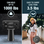 2025 Upgraded 19.7" XXL Collapsible Stool w/ Seat Pad, 1000lbs Max Weight, Heavy Duty Portable Retractable Stool, Taller & Wider Telescopic Seat Folding Chair or Travel Footrest for Camping & Outdoors