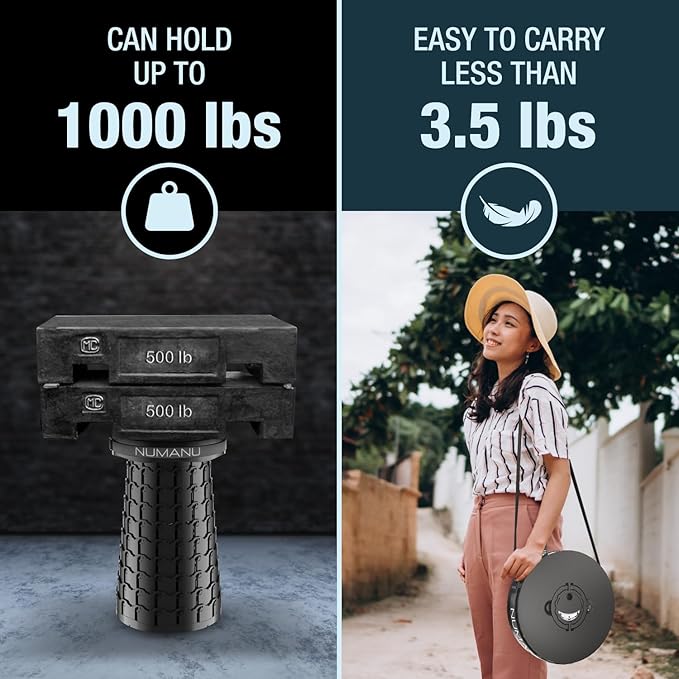 2-Pack 2025 Upgraded XXL Collapsible Stool 19.7", 1000lbs Max Weight, Wider & Taller Pop Up Seat, Heavy Duty Portable Retractable Folding Chair or Travel Foot Rest, Gift for Camping & Outdoors