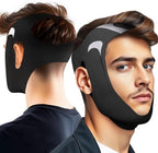 Anti-Snoring Chin Strap, Adjustable Chin Strap for Sleeping, Anti Snore Solution, Snoring Stopper, Chin Strap for Mouth Breathing Prevention (Black, Large)