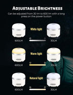 600LM Camping Lights, 5 Light Modes Camping Lantern Rechargeable with 3600 mAh Power Bank,Camping Essentials for Tent Emergency, Outdoor Hiking, Power Outages (White)