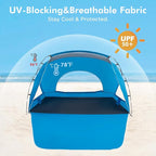 Beach Tent, Portable Sun Shelter for 2/3/4/6-8 Person with UPF 50+ UV Protection, Easy Setup Waterproof Beach Shade Canopy Cabana for Family Outdoor and Picnics, Fishing with Carrying Bag