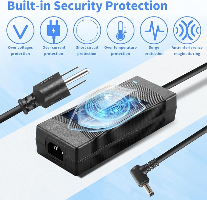 12V 8A Power Supply 96W 100V~240V AC to DC Adapter Converter Transformer,12 Volt 8 Amp 7A 6A 5A 4A 3A Power Supply Adapter with 5.5mm x 2.5mm/2.1mm Output Jack for 12V LED Strip Light Camera Printer