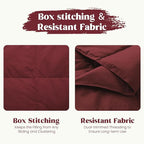 puredown® Soft Feather Down Throw Blanket Lightweight Packable Couch Throw for Indoor and Outdoor Use, 50"X70", Wine