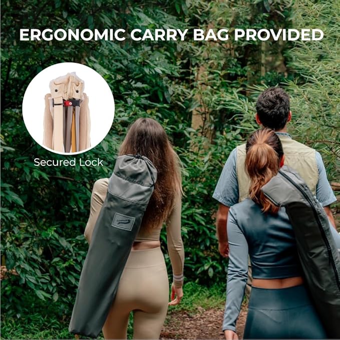 Heavy Duty Portable Folding Camping Chair for Adults with Padded | for Outdoor & Sports, Backpacking, Beach, Lawn, Hunting, Tailgating, Fishing | Supports 400 Lbs (Single, Beige)