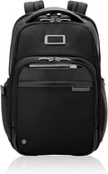 Briggs & Riley Medium Backpack for Women & Men - Laptop Backpack, For Work & Travel, Carry On Size, Lightweight & Durable, Padded Straps, Fits up to 14" Laptop - @work Collection, Black