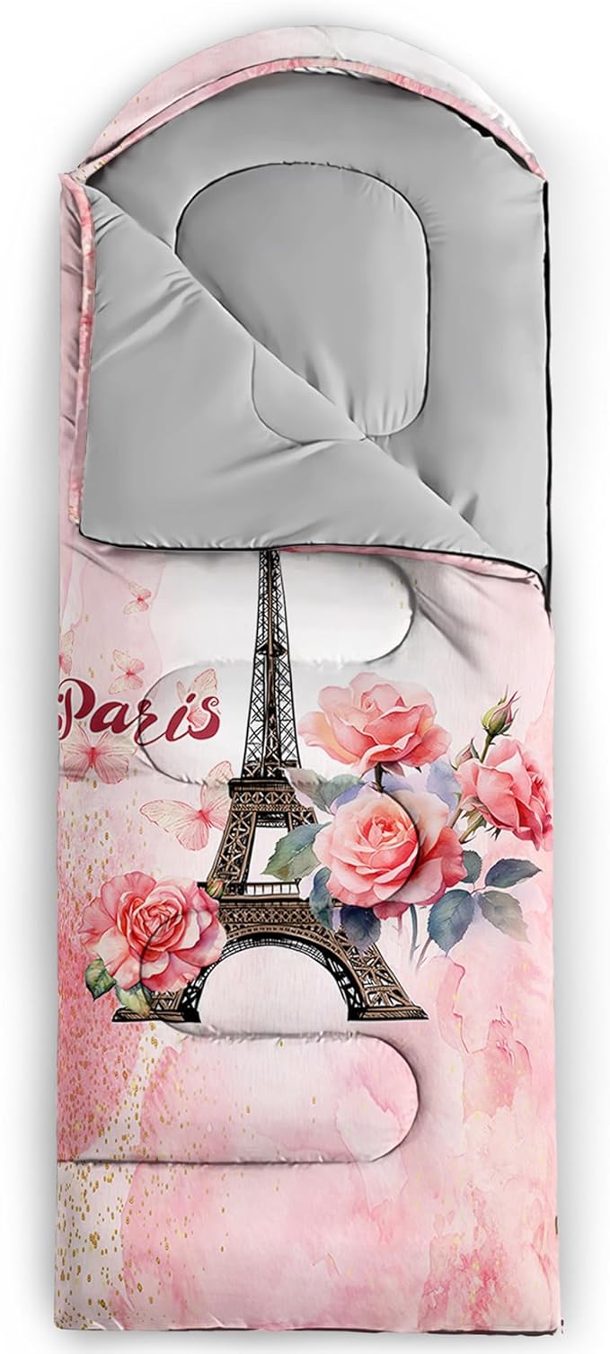 QOOMO Camping Sleeping Bags,3 Season Warm & Cool Weather,Lightweight,Waterproof Sleeping Bags for Adults & Kids,Traveling,and Outdoors,Camping Gear Equipment