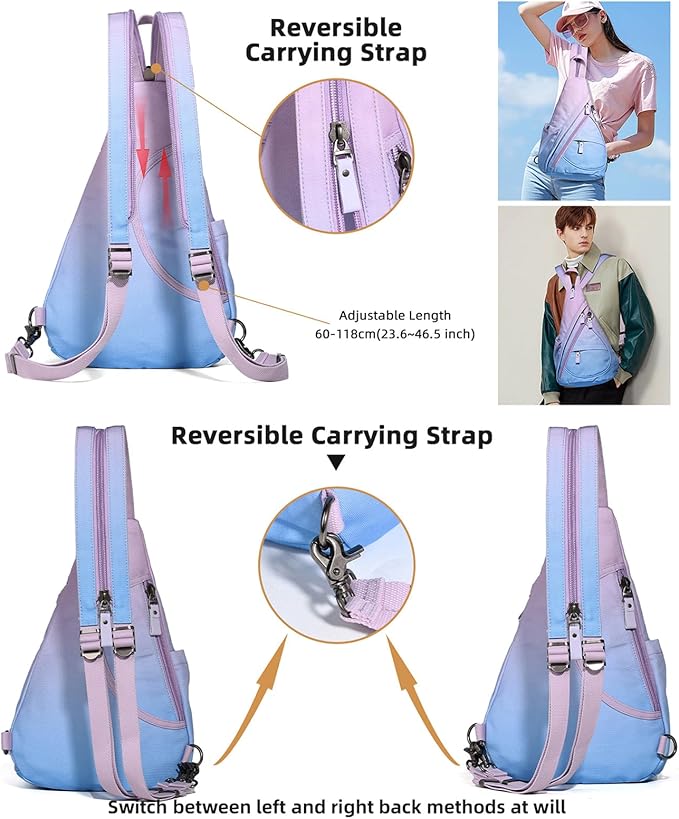 KL928 Canvas Sling Bag - Small Crossbody Backpack Shoulder Casual Daypack Rucksack for Men Women(Large Version)