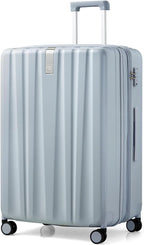 Hanke 29 Inch Expandable Checked Luggage Lightweight PC Hard Shell Luggage Suitcases with Wheels Travel Luggage Rolling Large Suitcase Travel Luggage Bag for Study Abroad.(Gray)