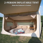 TOMOUNT Inflatable Canvas Tent with Pump,Easy Setup Blow Up Tent for Camping