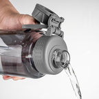 Fanhaw 32 oz Clear Water Bottle with Fast-Flow Spout Lid, BPA-Free Tritan, Wide Mouth, Leakproof, Reusable Bottle for Gym, School, Office, Travel (Gray)