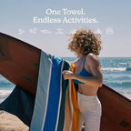 Nomadix Original Towel - Perfect for Beach, Pool, Travel, Camping, Yoga - Made with Recycled Materials - Super Absorbent - Sand Resistant - Stripes Retro - 72.5" x 30"