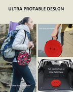 Upgraded Collapsible hickened Portable Camping Stool with Adjustable Height and Retractable for Fishing, Hiking, BBQ, Concert Party, Outdoor (Rainbow Red)