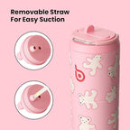 BOTTLE BOTTLE Insulated Water Bottle 24oz with Straw Lid and Handle for Sports Travel Gym Stainless Steel Water Bottles Double-Wall Vacuum Metal Leak Proof BPA-Free