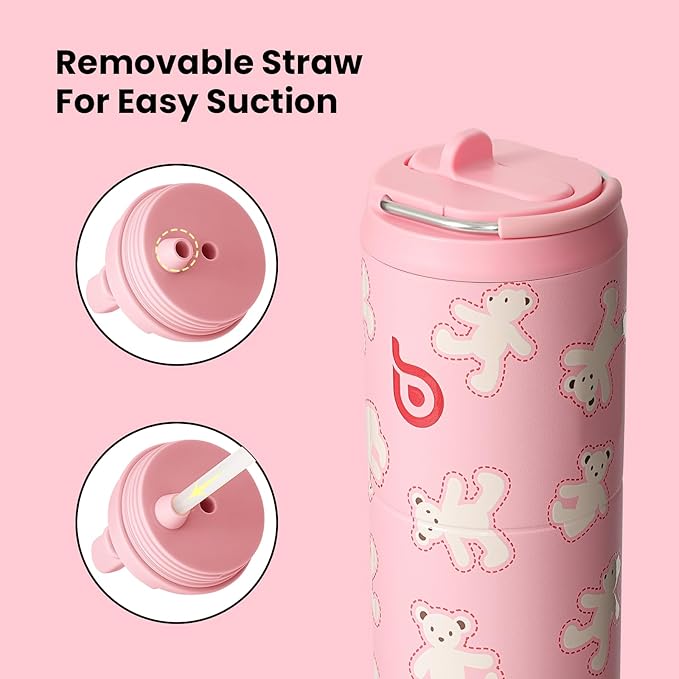 BOTTLE BOTTLE Insulated Water Bottle 24oz with Straw Lid and Handle for Sports Travel Gym Stainless Steel Water Bottles Double-Wall Vacuum Metal Leak Proof BPA-Free