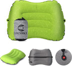 Camping Pillow - Inflatable Pillow - Travel Pillows for Backpacking & Airplane, Lumbar Support 2.0 Blow Up Pillow, Ultralight Compressible, Comfortable, Ergonomic Pillows (Light Green)