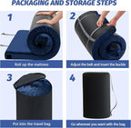 CYMULA CertiPUR-US Memory Foam Camping Mattress Pad, Portable Foam Sleeping Pad for Camping, Roll up Sleeping Mat for Adults Guest Floor Bed for Sleepover, Car, Tent SUV Cot Mattress