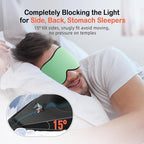 LitBear Sleep Mask for Side Sleeper Women Men, Eye Mask for Sleeping Light Blocking, 3D Contoured Cup Sleeping Mask, Soft Breathable Sleep Eye Mask with Adjustable Strap for Flight, Mint Green