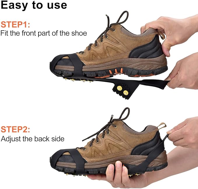 Aliglow Ice Snow Grips Over Shoe/Boot Traction Cleat Spikes Anti Slip Footwear