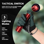 RECHOO LED Flashlight 2 Pack Red, Tactical Flashlights High Lumens with 3 Modes, Pocket Small Flash Light, Waterproof Zoomable Flashlights for Home Emergency, Camping Essentials (Battery Included)