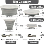 Mess Kit for Camping Silicone Collapsible Bowl Collapsible Cup and Stainless Steel Spoon for Backpacking Outdoor Hiking Traveling and Picnic