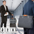 17 17.3 18 inch Laptop Computer PC Shoulder Bag Carrying Case, Water-Repellent Fabric Briefcase, Lightweight Toploader, Business Casual or School