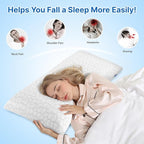 Cooling Memory Foam Pillows, Cooling Bed Pillow, Bed Pillow for Side, Back and Stomach Sleepers, Neck Pillow for Sleeping with Removable and Machine Washable Cover, King Size (2 Pack)