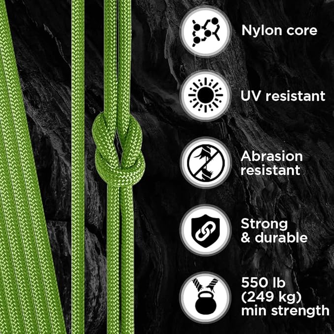 TECEUM 5/32" Paracord Rope 1000 – 1000ft / 200ft / 100ft / 50ft – Tactical Parachute Cord 4mm – 45+ Colors – Nylon String for Survival & Camping Gear – Stripe Cord for Survival – Utility Rope