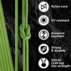 TECEUM 5/32" Paracord Rope 1000 – 1000ft / 200ft / 100ft / 50ft – Tactical Parachute Cord 4mm – 45+ Colors – Nylon String for Survival & Camping Gear – Stripe Cord for Survival – Utility Rope