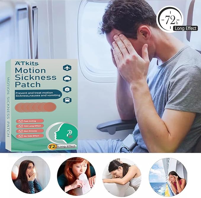 40PCS Motion Sickness Patches, Anti Nausea Sea Sickness Patch for Cruise, No Side Effects for Car and Boat Rides, Ships, Cruise and Airplane & Other Forms of Transport - for Adults and Kids (40PCS)