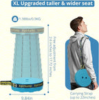 Upgraded Thickened Collapsible Stool, Portable Folding Stool Chair Lightweight But Sturdy Foldable Camping Stool, Retractable Telescopic Seat for Picnics Fishing Hiking BBQ (2, Lakeblue)