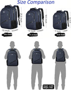 MATEIN 17 Inch Laptop Backpack, Large Work Backpack Travel Carry On TSA Approved with Trolley Sleeve, College Computer Bag with Anti Theft Pocket, Water Resistant Commute Daypack for Men, Dark Blue