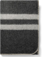 Thick Alpaca Wool Blanket Heavyweight for Camping Outdoors or Using Indoors | Soft Peruvian Alpaca Wool Blankets (Dark Gray -Soft Gray Stripes, Queen)