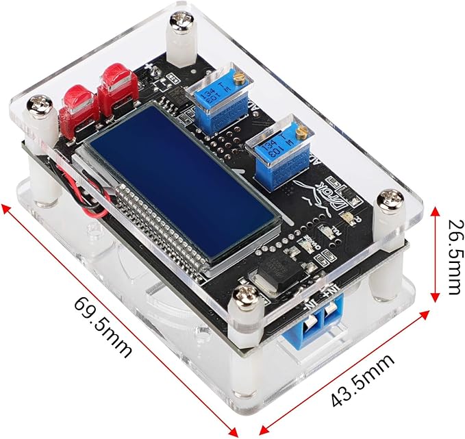 DROK DC Voltage Regulator Adjustable - 2pcs LCD Display Boost Converter 6-30V to 7-32V 5A, 12v to 24v DC Step Up Converter with Protective Case