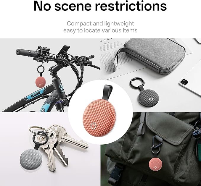 Air Tracker Tags-2 Pack, Bluetooth Tracker Works with Apple Find My (iOS Only), Smart Tag with Keychain, Item Finder for Luggage/Key/Suitcase/Pets/Wallet, Replaceable Battery (Gray)