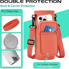 40 oz Stainless Steel Water Bottles with Straw and Auto Spout Lids, Wide Mouth Metal Thermo Bottles for Gym, Leak Proof & BPA-Free Water Flask Jug with Paracord Handle & Carrier Bag with Strap