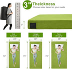 Memory Foam Camping Mattress pad, Comfortable Thick Floor Sleeping Mat for Adults with Waterproof and Non-Slip Bottom, Portable Roll Up Mattress for Sleepover Guest,Cot Mad for Car Camping