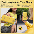 Magnetic 10000mAh Portable Charger for iWatch & iPhone, 22.5W USB C Fast Charging Wireless Power Bank Built-in Cables and Wall Plug, External Travel Battery Pack Compatible with iOS Android Devices