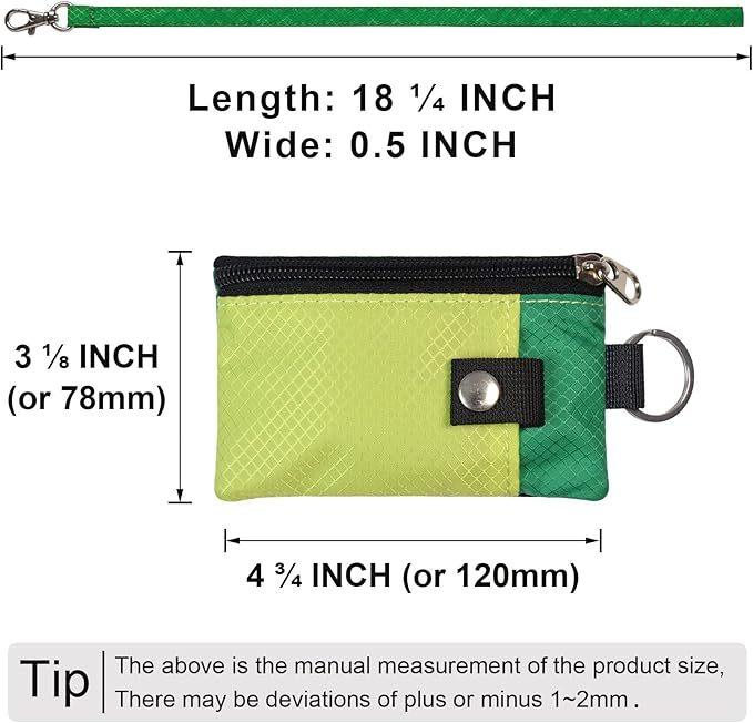 Minimalist RFID Blocking Small Wallet with ID Window,WaterResistant Zip Id Case Wallet with Lanyard Keychain for Cards,Cash,Travel,Women,Men